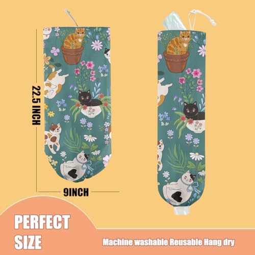 Garden Cat Plastic Bag Holder, Wall Mount Grocery Bag Holder - Image 2