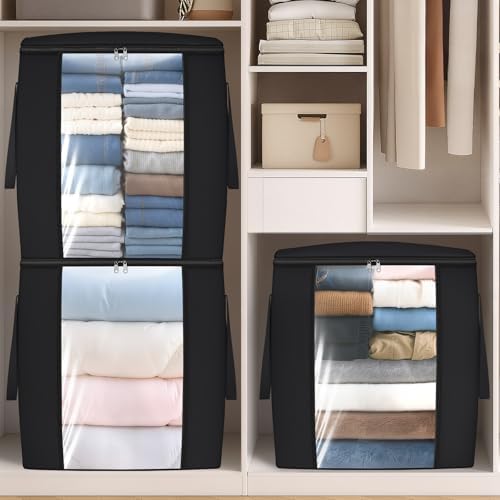 TasticTotes 120L Extra Large Blanket Clothes Storage Bags, Gray, 2 Pack - Image 7