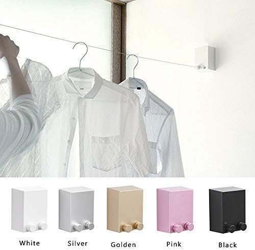 BESy Retractable Clothesline ABS case+Aluminum Dryer with Adjustable Stainless Steel Rope String Hotel Style Heavy Duty, Wall Mounted Method, 13.8 Feets,White - Image 4