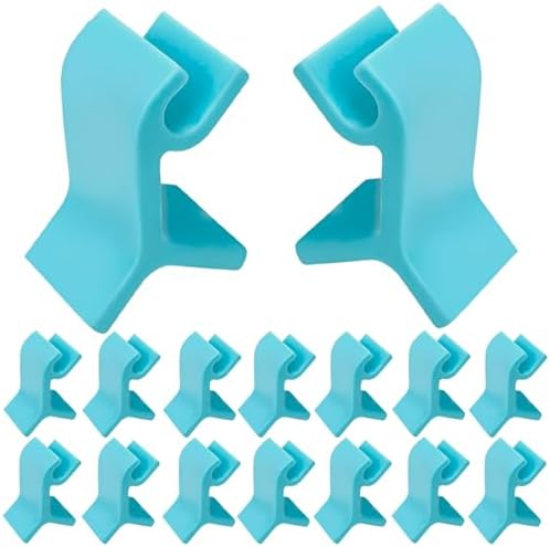 16Pcs Cookie Baking Sheet Stacker, Stackable Baking Sheet Holders, Reusable Stacking Clips Divider for Cake Pan Cooling Rack Freeze Dryer Trays, Space-Saving, Fit for Home Kitchen Refrigerator (Blue) by Heran