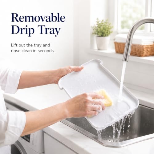 Laundry Detergent Holder with Pod Storage Drawer & Drip Tray, 3-in-1 Detergent Dispenser Stand and Laundry Detergent Organizer for Large Bottles, Gravity Flow Laundry Room Storage, White - Image 6
