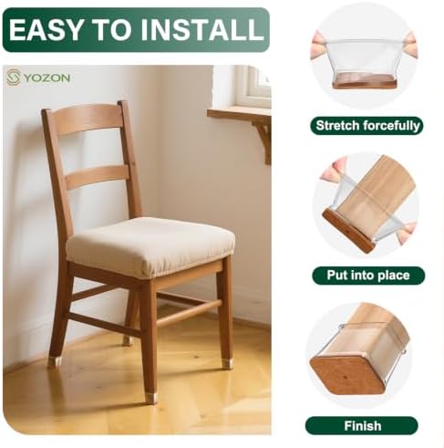 YOZON Chair Leg Floor Protectors Silicone Caps Felt Furniture Pads Covers - Image 5