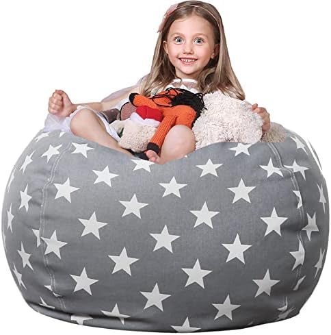 WEKAPO Stuffed Animal Storage Bean Bag Chair Cover for Kids by Wekapo