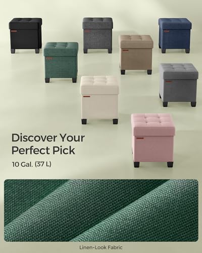 SONGMICS Storage Ottoman, Small Foot Rest, 15 x 15 x 15.7 Inches - Image 6
