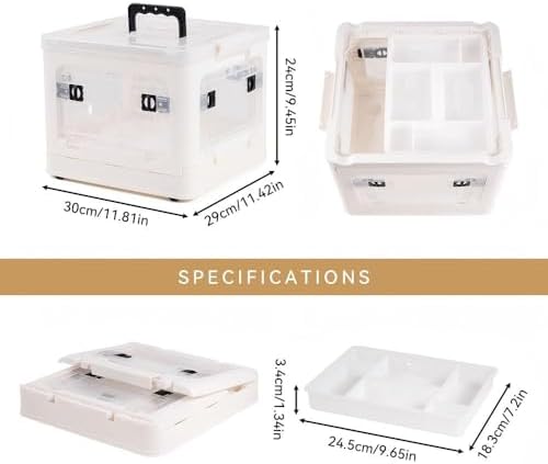 2-Tier Medicine Organizer - 22qt Plastic Foldable Storage Box with Handle - Image 3