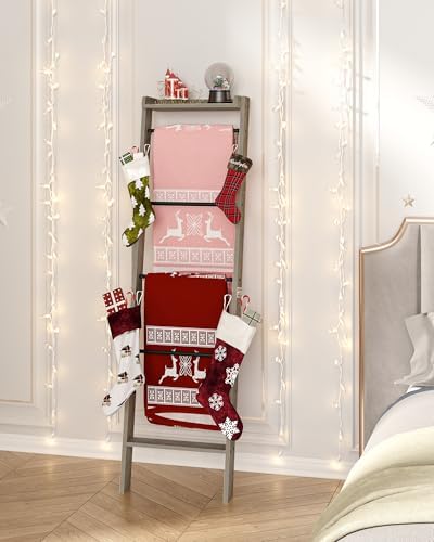 Hzuaneri Blanket Ladder Shelf, Farmhouse Ladder Holder, Blanket Organizer - Image 5