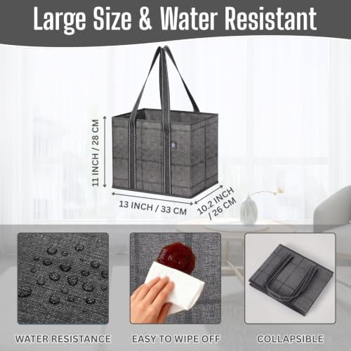 VENO 3 Pack Heavy Duty Reusable Grocery Shopping Bags Utility Tote - Image 2