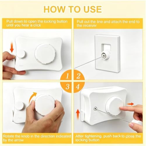 Retractable Clothesline Indoor & Outdoor, 16.7 Ft Non-Sagging Clothes Line, Retracting Heavy Duty Clothes Drying Laundry Line, Wall Mounted Space-Saving Stainless Steel Line (White, Single Line) - Image 4