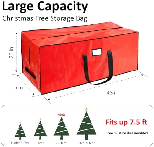 7.5 ft Christmas Tree Storage Bag, Fits Large Artificial Holiday Xmas Tree - Image 2