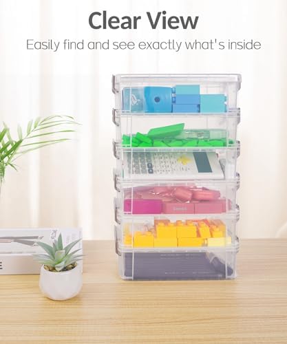 Sooez 6 Pack Extra Large Pencil Box, Plastic Pencil Case Crayon Box - Image 4