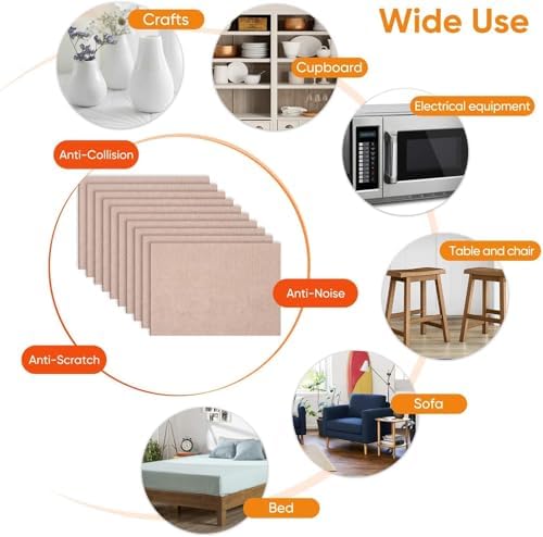 Felt Furniture Pads 10pcs 8" x 6" Self Adhesive Furniture Felt Pads - Image 6