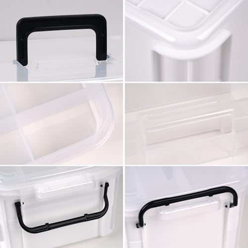 2-Tier Medicine Organizer - Plastic Portable Storage Box with Handle White - Image 5