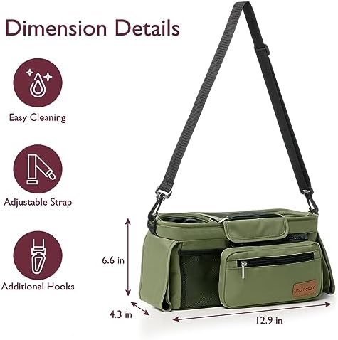 Momcozy Universal Stroller Organizer with Insulated Cup Holder - Image 7