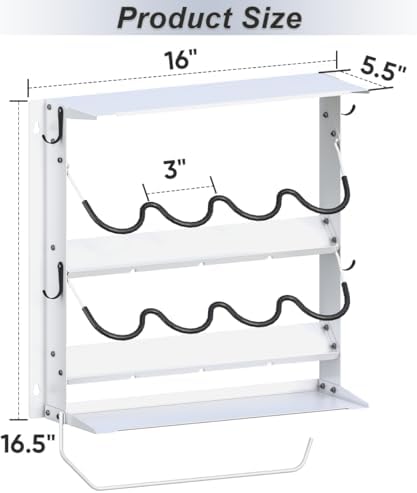 Spray Can Holder, Garage Paint Bottle Organizer Wall Mount, White - Image 5