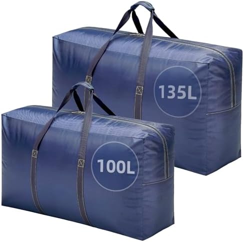 Extra Large travel duffel bag with Strong Handles, Waterproof duffel bag, Durable Zippers, Extra Large Storage Totes for Space Saving and Moving Supplies by Unknown