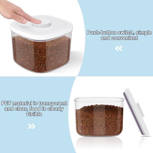 LEAWALK 5 Lbs Airtight Dog Cat Pet Food Storage Container PopTop White - Image 6