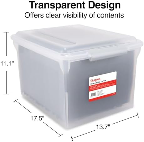 STAPLES Store & Slide Plastic File Box, Latching, Letter/Legal, 4/Ctn - Image 2