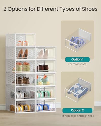 SONGMICS Shoe Boxes, Clear Plastic Sneaker Box, Pack of 18 - Image 4