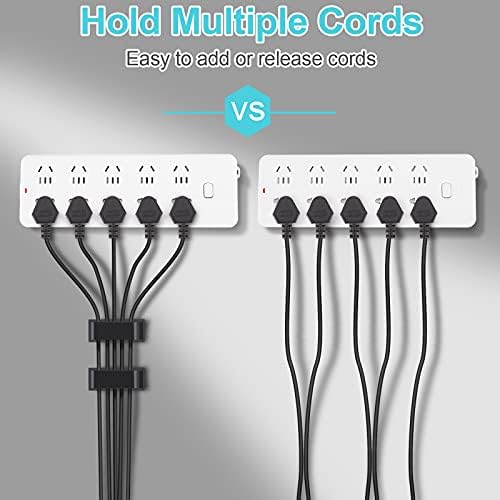 50 PCS Black Cable Clips - Large Cord Organizers for Under Desk Cable Wire Management, Adhesive Holder Clips for Multiple Cord Management - Image 5