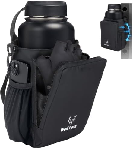 WulfPack Magnetic Gym Bag, Magnetic Bottle Bag, Water Bottle Carrier Holder with Large Phone Pockets, Large Pockets, Gym Bag, Work, and Sports (Black) by Unknown