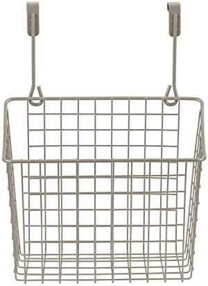 Spectrum Hanging Baskets for Organizing(Small,Industrial Gray) Grid Over the Cabinet Wire Basket for Kitchen/Bathroom Door Hanging Storage Organizer- Cleaning Supplies,Washcloths,Towels(Pack of 6) - Image 3