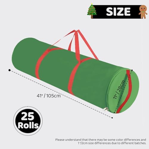 Christmas Wrapping Paper Organizer Storage 41", 600D Oxford Waterproof - Image 2