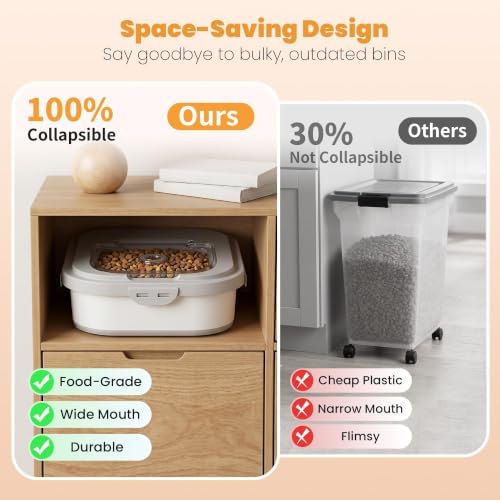 40 Lbs Dog Food Storage Container, Collapsible Cat Food Container - Image 7