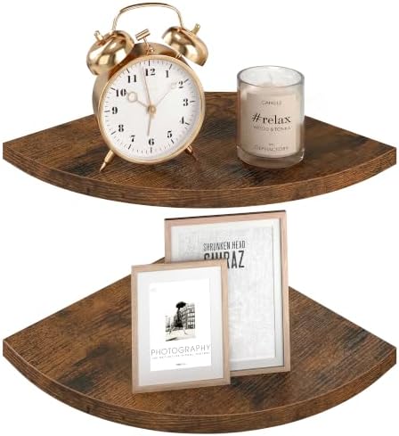 VASAGLE Floating Corner Shelves, Set of 2, 6 x 6 x 0.5 Inches by VASAGLEbySONGMICSHOME