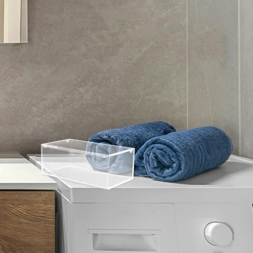 STOBAZA Acrylic Dryer Sheet Box with Lid, Large Capacity Laundry Pad Organizer for Bathroom and Laundry Room Storage and Organization - Image 4