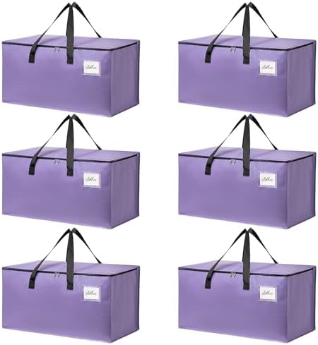 Moving Bags Heavy Duty Lavender Purple – Large Packing Bags for Moving, Extra Large Storage Totes with Zippers and Handles by TIIOCTI
