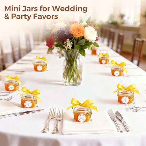 ComSaf Small Mason Glass Jars with Airtight Lids 4 oz 6 Pack Pantry - Image 6