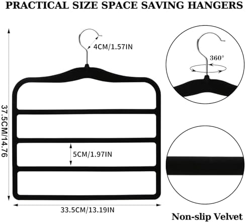Closet Organizers and Storage, 2 Pack Pants-Hanger-Space-Saving - Image 5