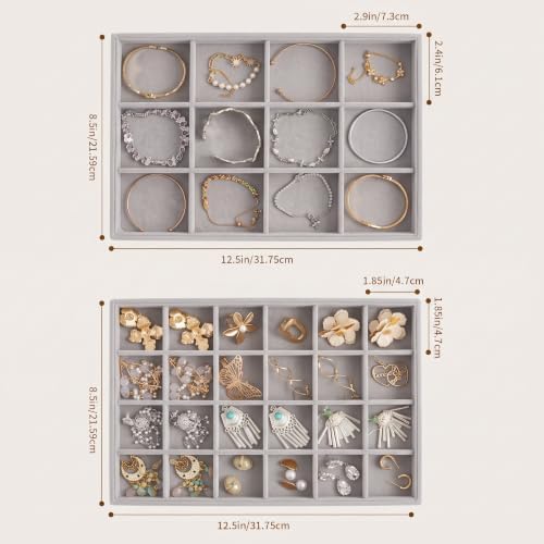 Frebeauty Jewelry Trays for Drawer,Set of 2 Jewelry Organizer and Storage - Image 3