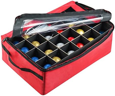 TINY TIM TOTES | Premium | Ornament Organizer | Space Saving | Red and Green (Red) - Image 7
