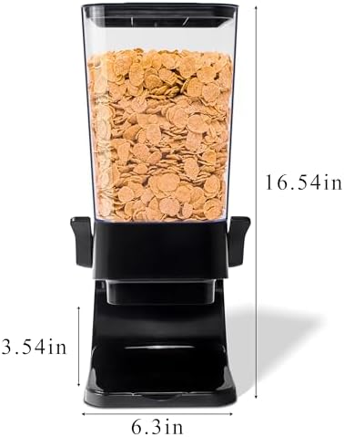 Cereal Dispenser Countertop, 5L Kitchen Organization Cereal Containers Storage, Desktop Candy Dispenser Plastic Cereal Dispenser, Snack Containers Can Hold Granola, Dry Food, nut, Grain (Black, 2Pc) - Image 5