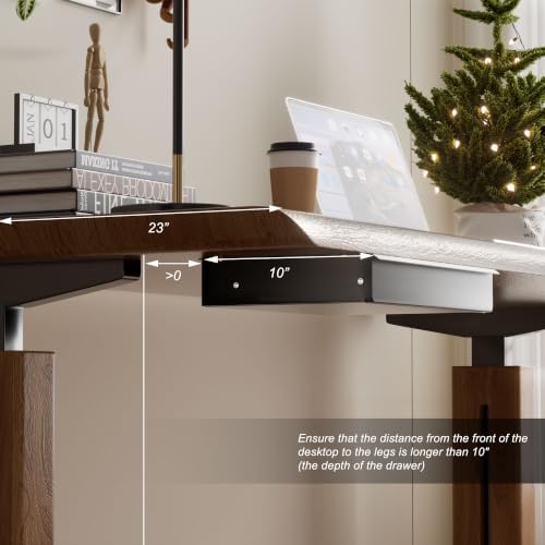 Under Desk Drawer, Black Solid Wood Panel – Sturdy Ball Bearing Slides, Easy Under-Desk Mount, Integrated Handle, Desktop Organizer for Office & Home Workstation - Image 6