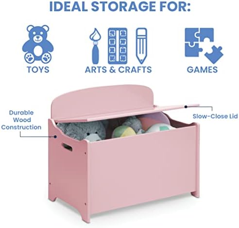 Delta Children MySize Deluxe Toy Box, Dusty Rose - Image 4