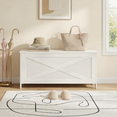 MAHANCRIS 39.4" Storage Chest with Lid, Storage Bench with Safety Hinges - Image 2