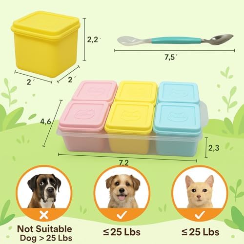 2ME Cat and Dog Food Storage Containers with Lids, 6-Pack 100% Silicone 4oz Each, with Dual-Ended Scoop – Keeps Wet Can Food Fresh, Odor-Resistant,Freezer, Microwave & Dishwasher Safe - Image 7