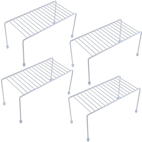 SIBAO Kitchen Shelves, Cabinet Organization Mini Storage Shelf, Storage Rack Organizer for Kitchen, Fridge, Cabinet, Bathroom (White 4) by Unknown