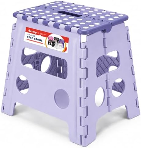 ACSTEP Foldable Step Stool for Adults 13 Inch, 300 lbs, Purple by ACSTEP