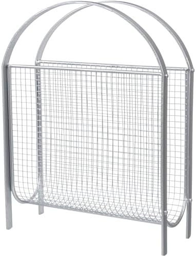 MyGift Mid-Century Silver Metal Mesh Magazine Rack, Freestanding Holder - Image 7
