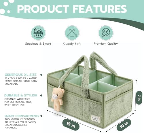 PeraBella Diaper Caddy Organizer for Changing Table, Storage Basket for Wipes, Gift for Baby Shower, Car Organizer, Nursery Organizer, Portable Storage (Pack of 2) - Image 5