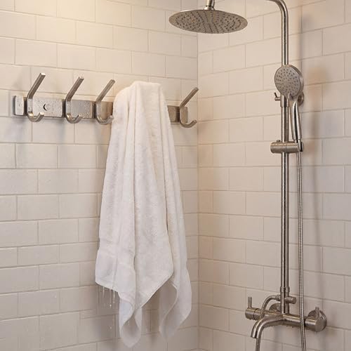 WEBI Heavy Duty SUS 304 Coat Bath Towel Hook Hanger Rail Bar with 6 Hooks, Brushed Finish for Bedroom, Bathroom,Foyers,Hallways Home,Office, C-CBG06 - Image 6
