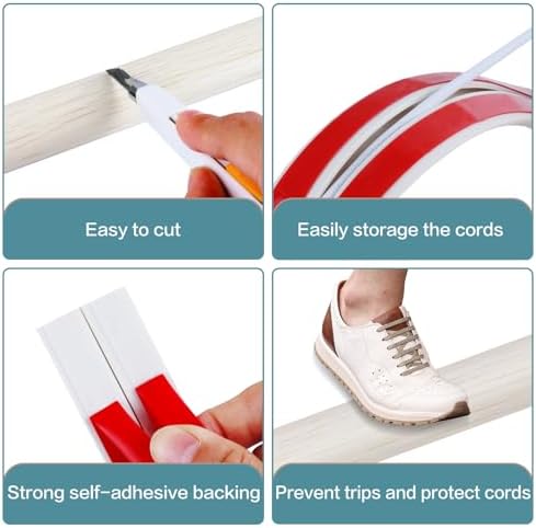 LSGCQ Floor Cord Cover Self Adhesive Cord Hider Floor Cable Management - Image 3