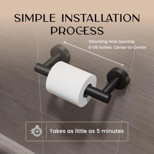 Day Moon™ - Matte Black Toilet Paper Holder Wall Mount - Modern Roll Holder - Image 6