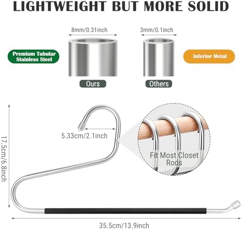DOIOWN Open Ended Pants Hangers, Stainless Steel Jeans Hangers - Image 2