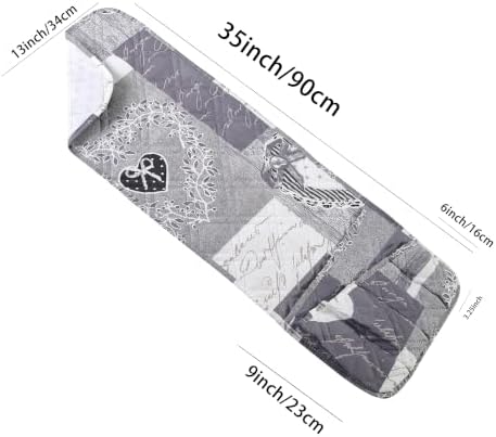Brilliant Sunshine Grey Heartlove Couch Armrest Organizer, 35"×13" - Image 3