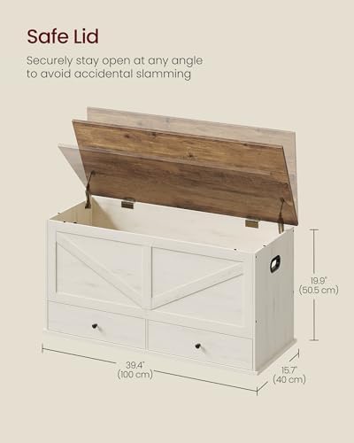 VASAGLE Storage Chest with 2 Fabric Drawers, 15.7 x 39.4 x 19.9 Inches - Image 5