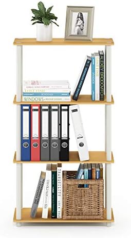 Furinno Turn-N-Tube Toolless 4-Tier Storage Shelves, Beech - Image 6